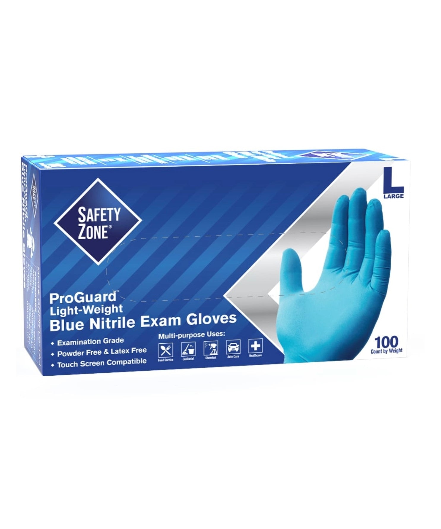 Disposable Gloves Blue Powder-Free Nitrile Exam Grade Light-Duty 100/Box